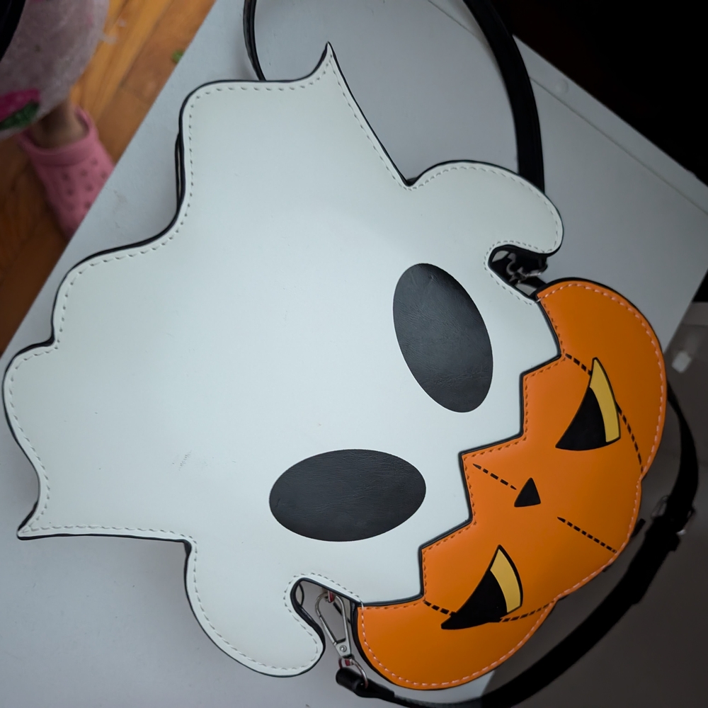 Source Unknown Ghost and Pumpkin Kids Bag - White and Orange